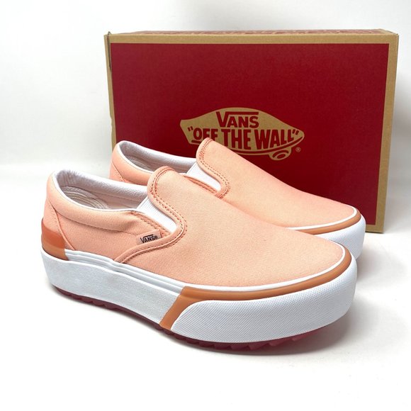 VANS Sneakers Women's VN0A4TZV46M Classic Slip On S Platform Canvas Pastel Peach - Picture 6 of 11